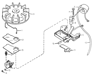 Magneto Assy (W/Id No. 3080010u009520) Diagram and Parts List for 3080010U008001 (3080010U017296)(1976 & 1983) Cub Cadet Snow Blower